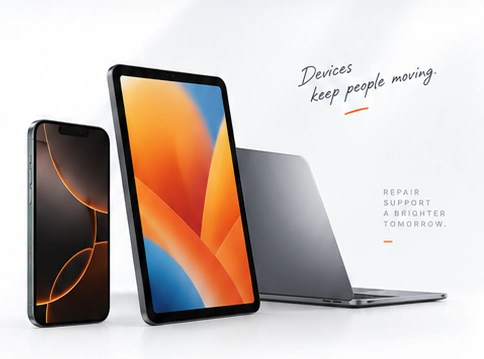 A phone, tablet and laptop.