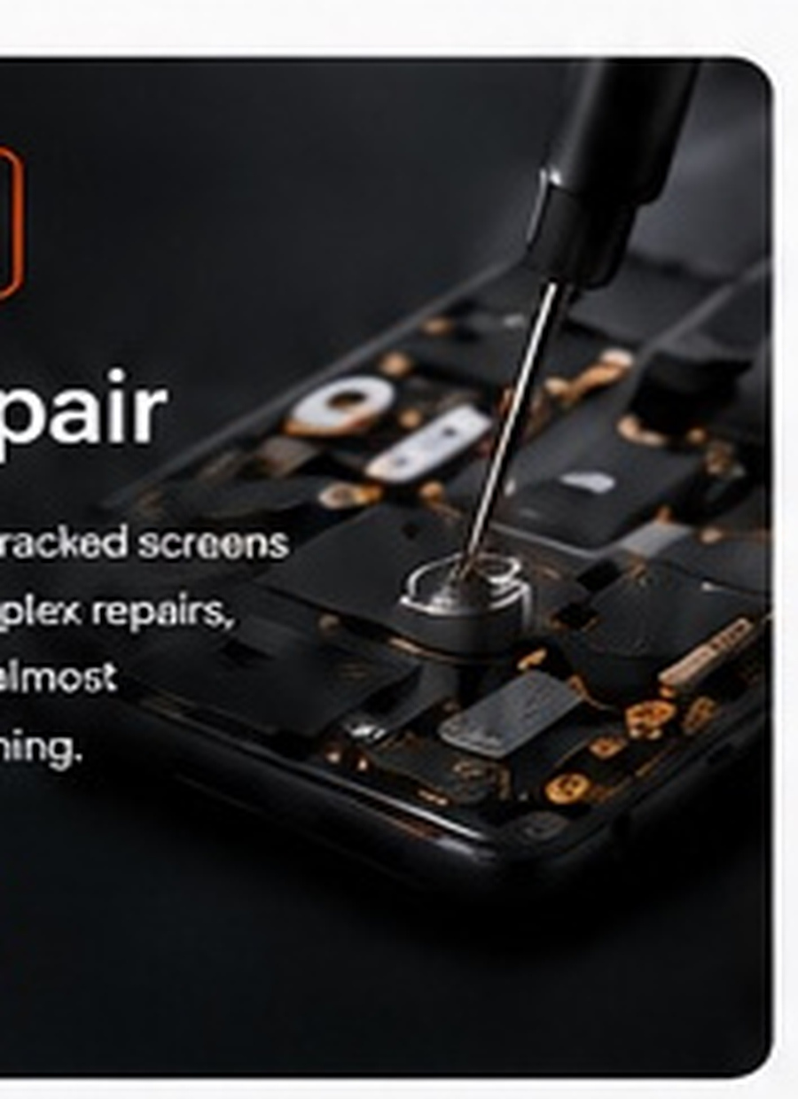 Close-up of a phone being repaired