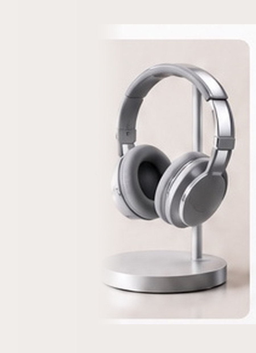Headphones on a display stand
